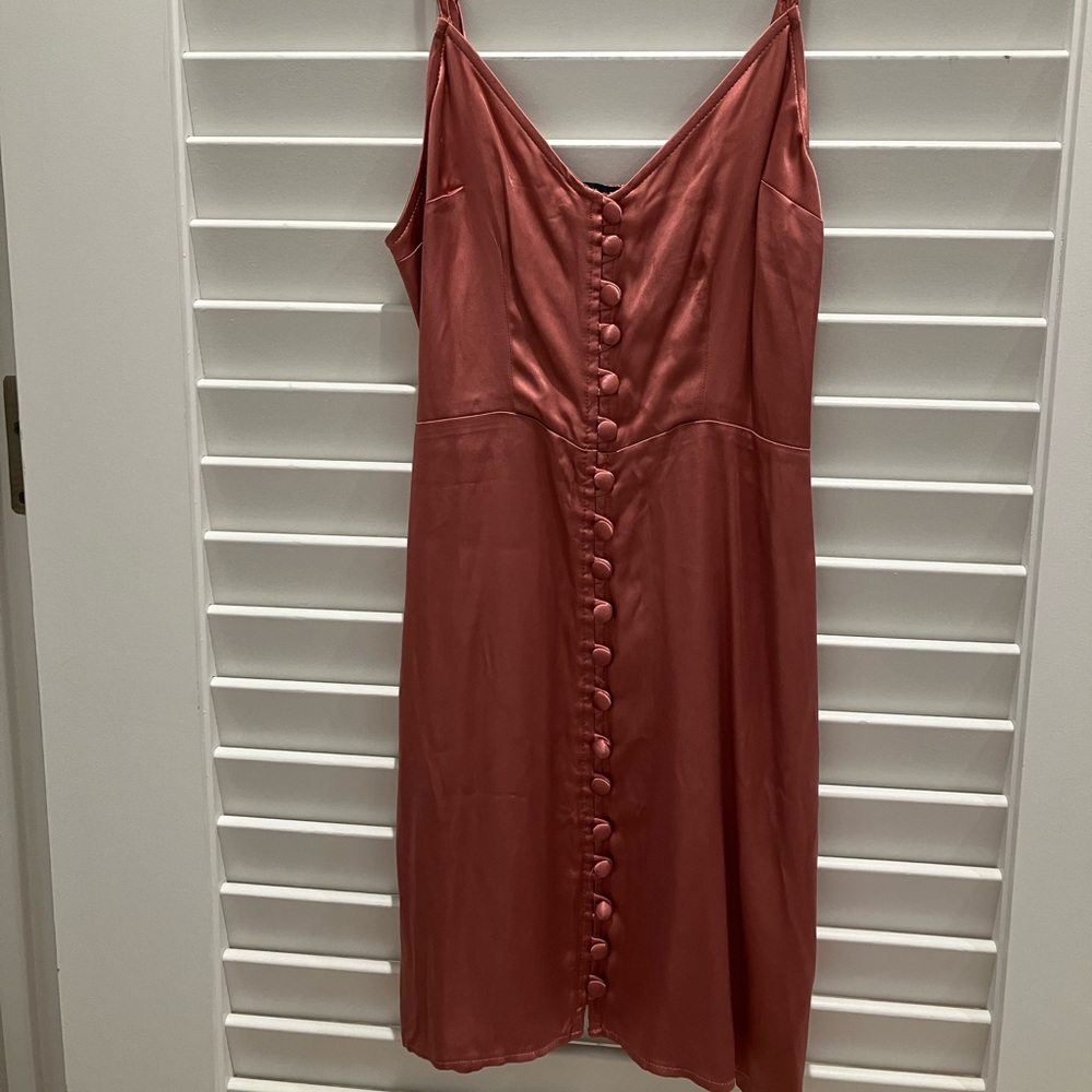 Abercrombie Button-Up Mini Satin Slip Dress